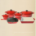 6PCS Enamel Cast Iron Cookware Set for Kitchen